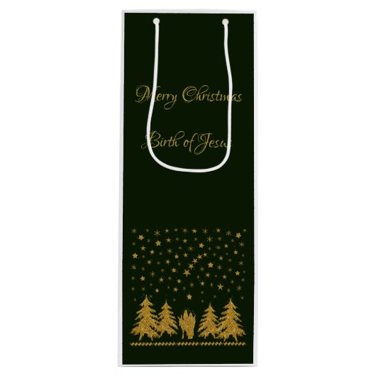 Religieuze Kerst Maagd Maria, St. Jozef, Jezus Wijn Cadeautas (Voorkant)