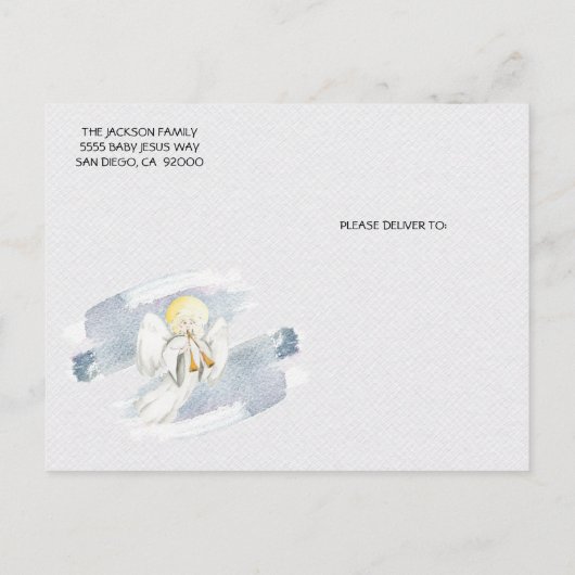 Religieuze kerst met baby Jezus, Mary & Joseph Briefkaart (Achterkant)