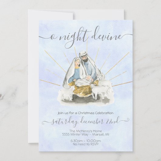 Religieuze kerst met baby Jezus, Mary & Joseph Kaart (Voorkant)