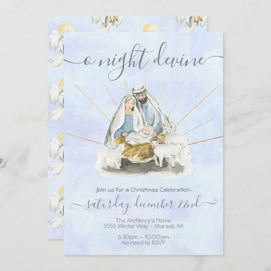 Religieuze kerst met baby Jezus, Mary & Joseph Kaart (Voorkant / Achterkant)