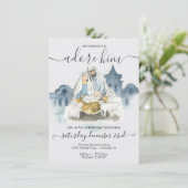 Religieuze kerst met baby Jezus, Mary & Joseph Kaart (Staand voorkant)