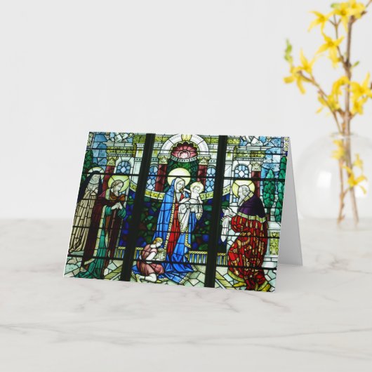 Religieuze Kerst Wesołych Świąt  Kaart (Gele Bloem)