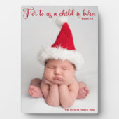 Religieuze kerstbijbel Verse Elegant Baby Foto Fotoplaat (voorkant)