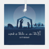 Religieuze Kerstbijbel Verse Geboorteplaats Glas Ornament (Achterkant)