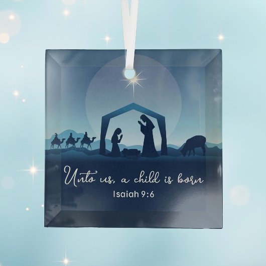 Religieuze Kerstbijbel Verse Geboorteplaats Glas Ornament