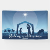 Religieuze Kerstbijbel Verse Geboorteplaats Spandoek (Horizontaal)