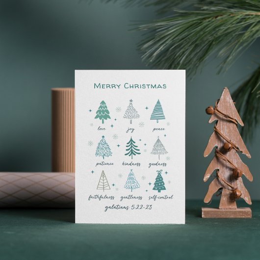 Religieuze Kerstbomen Boho Minimaal Schriftuur Feestdagen Kaart