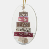 Religieuze kerstboom keramisch ornament (Links)