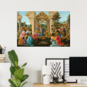Religieuze kerstbotticelli Magi Art Painting Poster (Thuiskantoor)