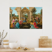 Religieuze kerstbotticelli Magi Art Painting Poster (Keuken)