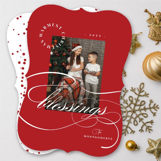 Religieuze kerstcadeautjes Calligrafie Foto Feestdagenkaart