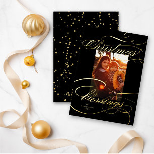 Religieuze kerstcadeautjes Calligrafie Foto Folie Feestdagenkaart