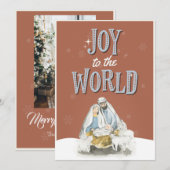 Religieuze kerstfamilie foto kaart (Voorkant / Achterkant)