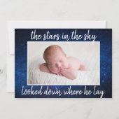 Religieuze kerstfeest Baby Foto geboorteaankondigi (Voorkant)