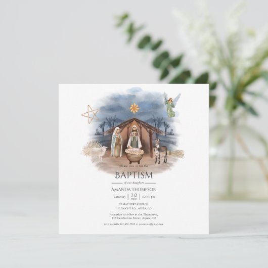 Religieuze kerstfeest geboorte Jezus Christus in Kaart (Staand voorkant)