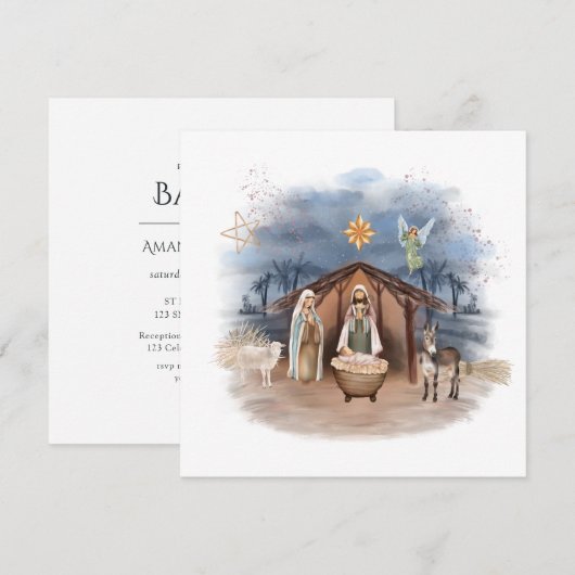 Religieuze kerstfeest geboorte Jezus Christus in Kaart (Voorkant / Achterkant)