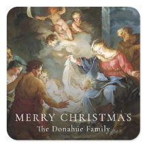 Religieuze kerstfeestdag Heilige Gezin Gift Label