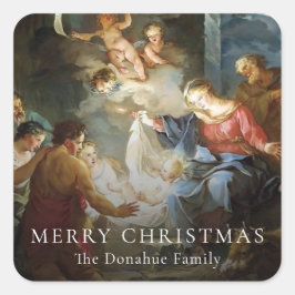 Religieuze kerstfeestdag Heilige Gezin Gift Label