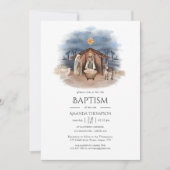 Religieuze kerstfeestdagen Baptisme uitnodiging (Voorkant)