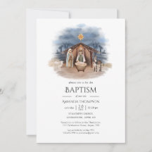 Religieuze kerstfeestdagen Baptisme uitnodiging
