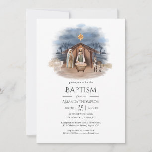 Religieuze kerstfeestdagen Baptisme uitnodiging