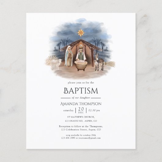Religieuze kerstfeestdagen Baptisme uitnodiging Flyer (Voorkant)