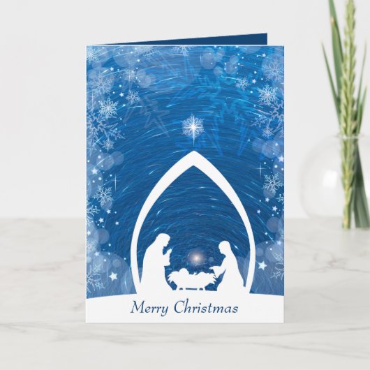 Religieuze kerstfeestdagen feestdagen kaart (Voorkant)