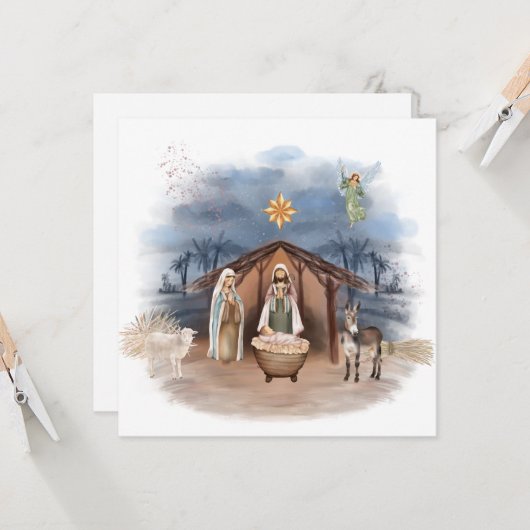 Religieuze kerstfeestdagen - Jezus Baptisme I Kaart (Voorkant / Achterkant in situ)