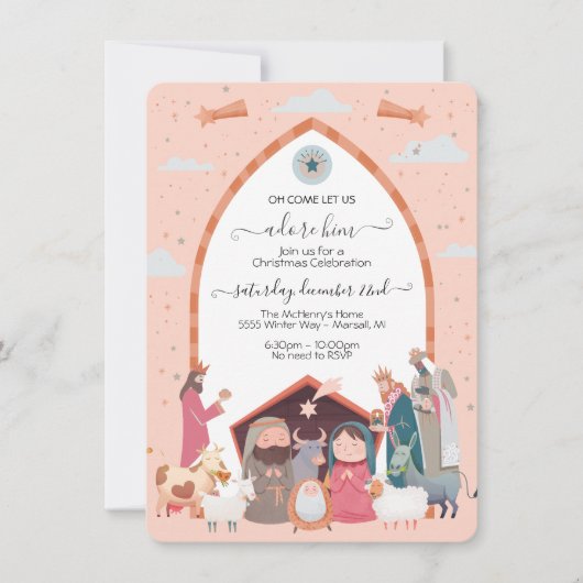 Religieuze kerstfeestdagen kaart (Voorkant)