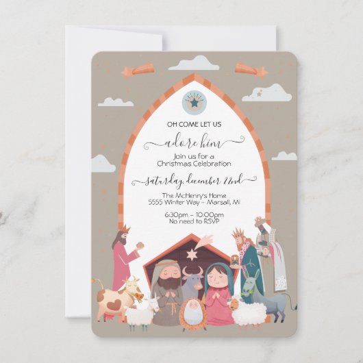 Religieuze kerstfeestdagen kaart (Voorkant)