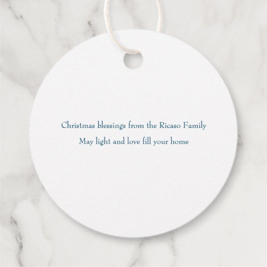 Religieuze kerstfeestscène bedankjes labels (Achterkant)