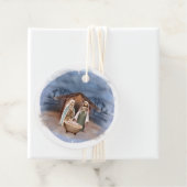 Religieuze kerstfeestscène bedankjes labels (In situ)