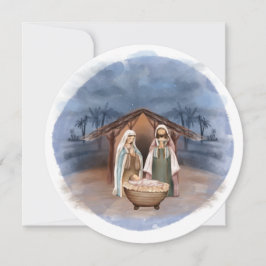 Religieuze kerstfeestscène en scripts feestdagenkaart