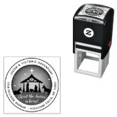 Religieuze kerstfeestscène — Terugkeeradres Zelfinktende Stempel (In situ)