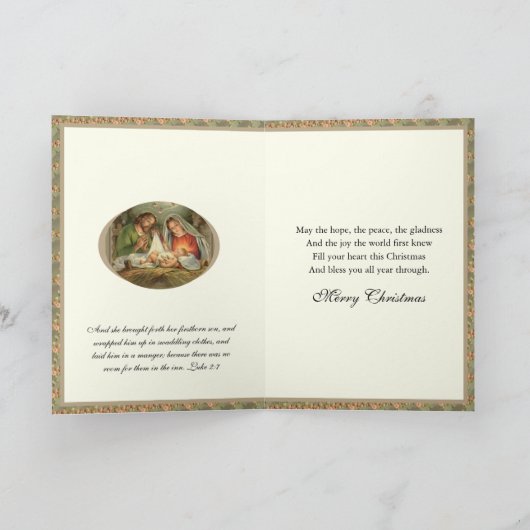 Religieuze kerstfeestsrituelen Verse Feestdagen Kaart (Binnen)