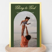 Religieuze kerstfoto begroeting gouden folie Kaart