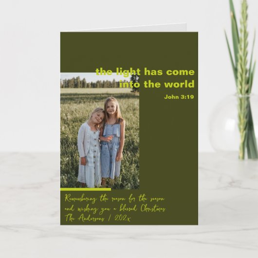 Religieuze kerstfoto begroeting Holiday Kaart (Voorkant)