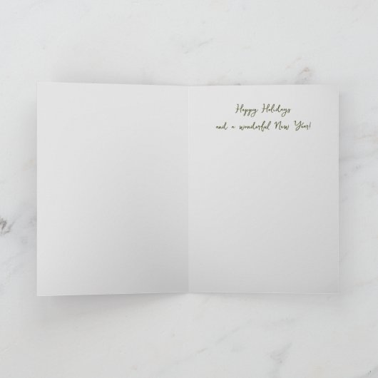 Religieuze kerstfoto begroeting Holiday Kaart (Binnen)