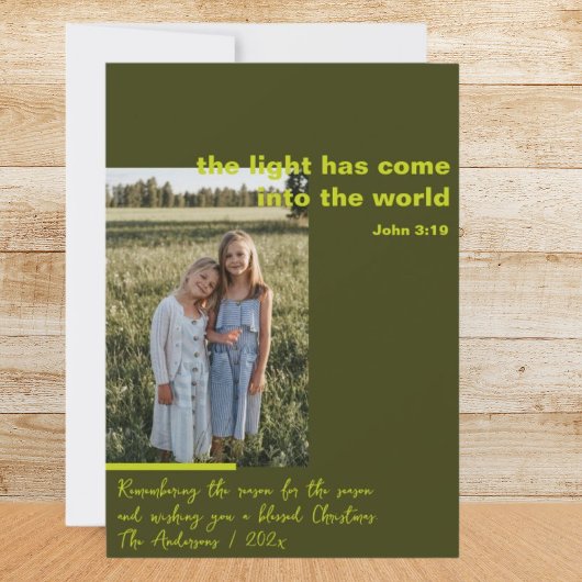Religieuze kerstfoto begroeting Holiday Kaart