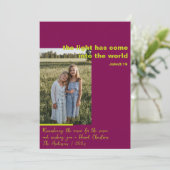 Religieuze kerstfoto begroeting Holiday Kaart (Staand voorkant)