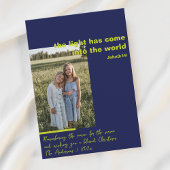 Religieuze kerstfoto blauw Vakantie Kaart