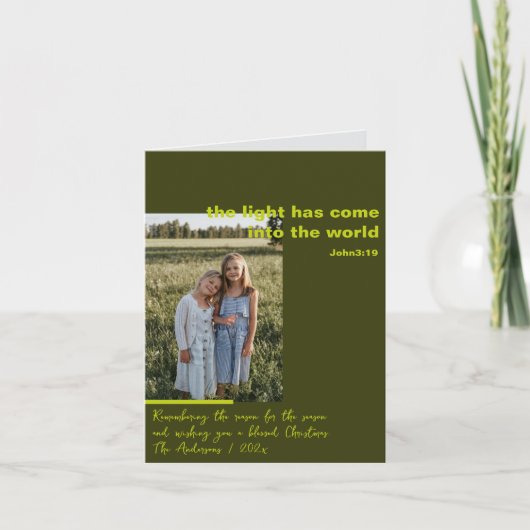 Religieuze Kerstfoto Gevouwen Vakantie Kaart (Voorkant)