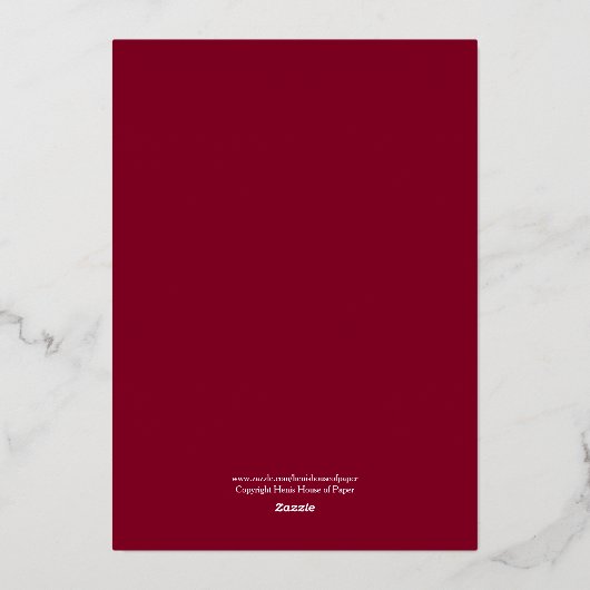 Religieuze kerstfoto Jezus Bourgondië Goud Folie Uitnodiging (Achterkant)