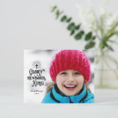 Religieuze kerstfoto, volledige foto briefkaart (Staand voorkant)