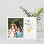 Religieuze kerstfotokaart Luke Bible Verse (Staand voorkant)