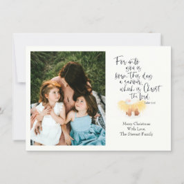 Religieuze kerstfotokaart Luke Bible Verse