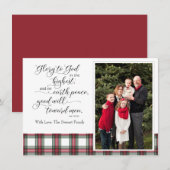 Religieuze kerstfotokaart Luke Bible Verse (Voorkant / Achterkant)