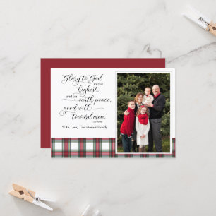 Religieuze kerstfotokaart Luke Bible Verse