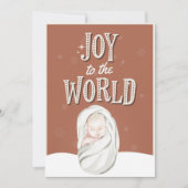 Religieuze kerstfotokaart voor Merry Kaart (Voorkant)