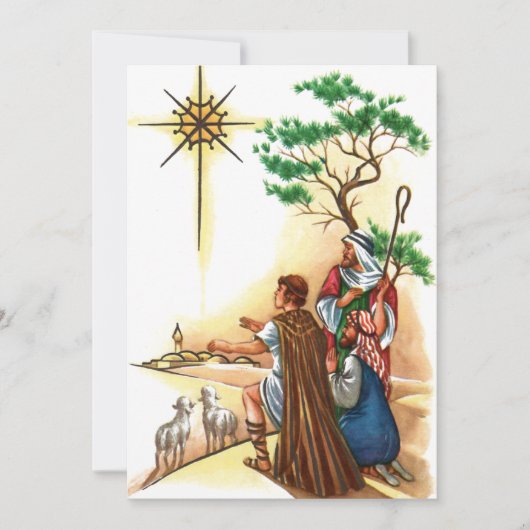 Religieuze kerstherders feestdagenkaart (Voorkant)